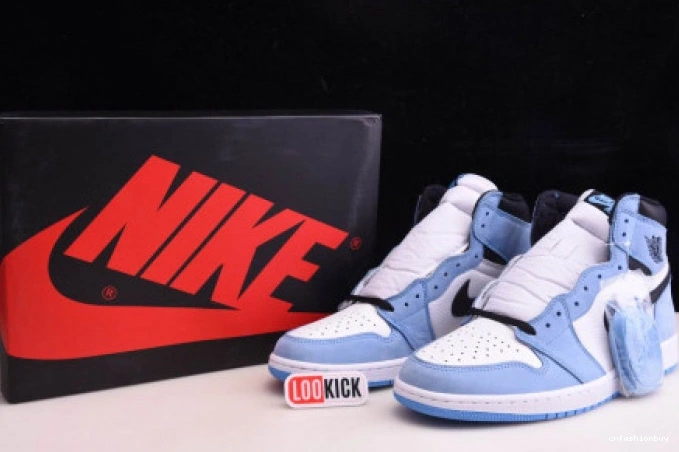 HIGH JORDAN BLACK WHITE 1 UNIVERSITY RETRO AIR 555088-134 BLUE 0715